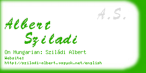 albert sziladi business card