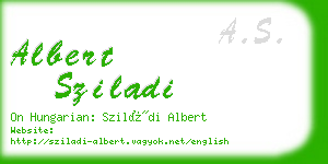 albert sziladi business card